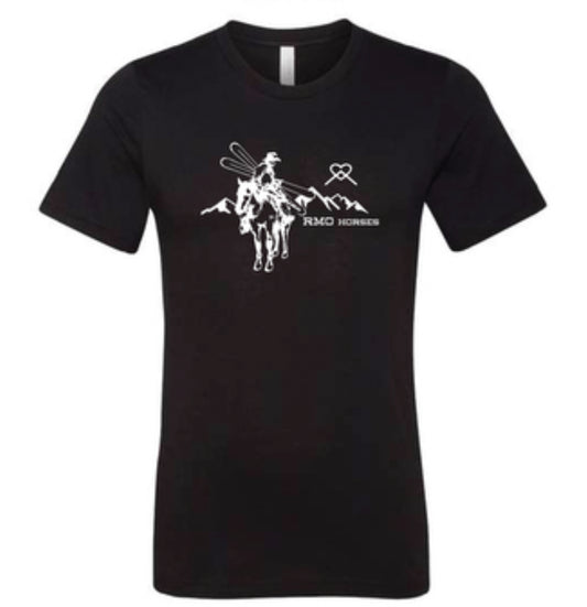 RMO Horses Skijoring Black T-Shirt